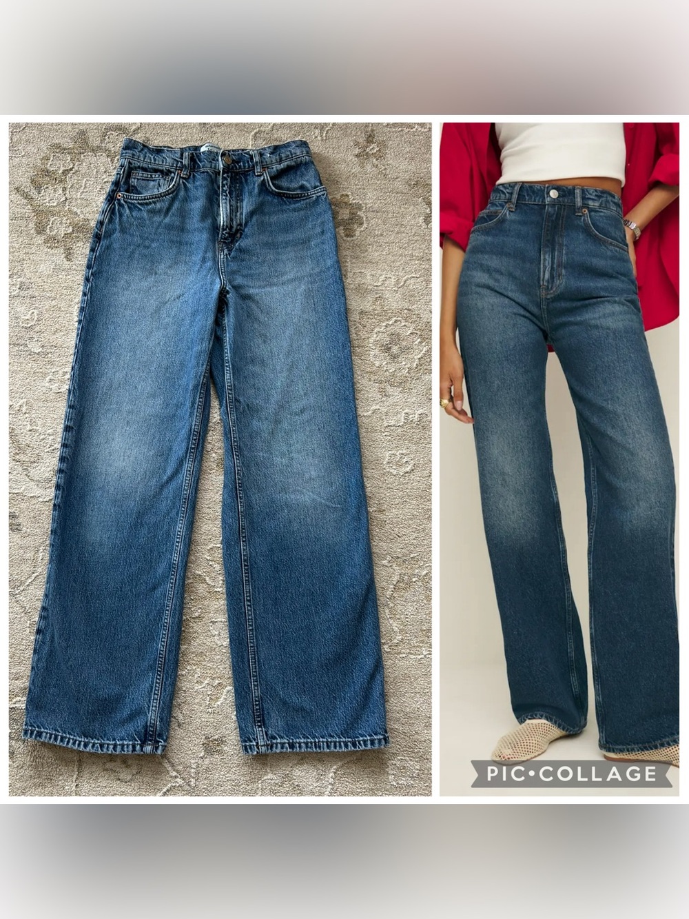 Reformation Cary High-Rise Slouchy Straight Leg Women’s Jeans Donner Dark Blue